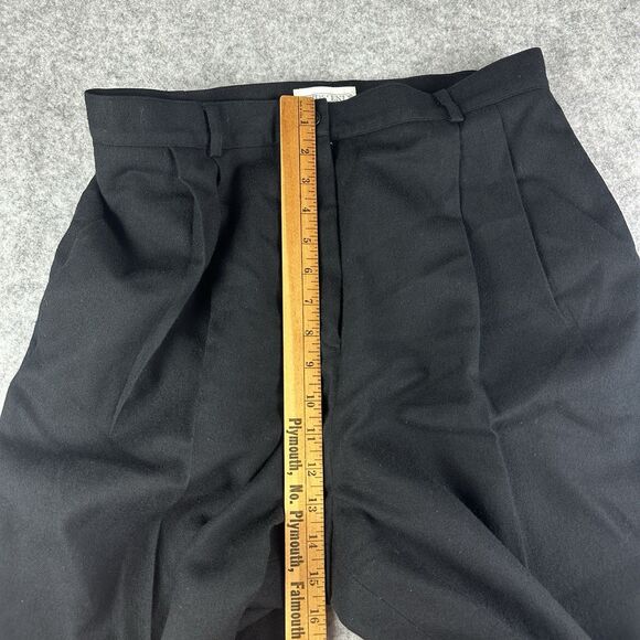 Vintage Lands End Wool Pants Womens 14 Tall Black 80s Pleated Trouser USA Made - Picture 9 of 13